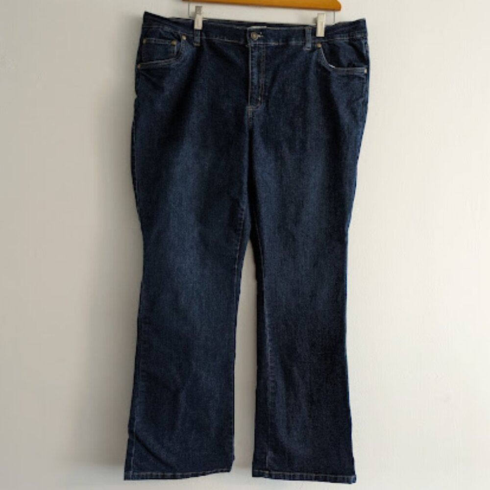 Woman Within Dark Wash Boot Cut Jeans Size 18W